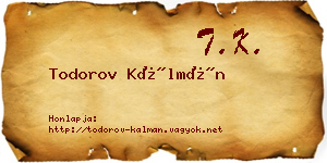 Todorov Kálmán névjegykártya