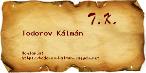 Todorov Kálmán névjegykártya